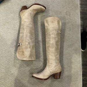 Cream Frye Boots - 6